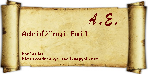 Adriányi Emil névjegykártya