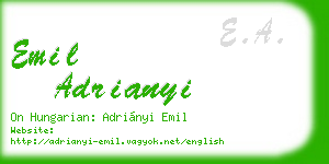 emil adrianyi business card